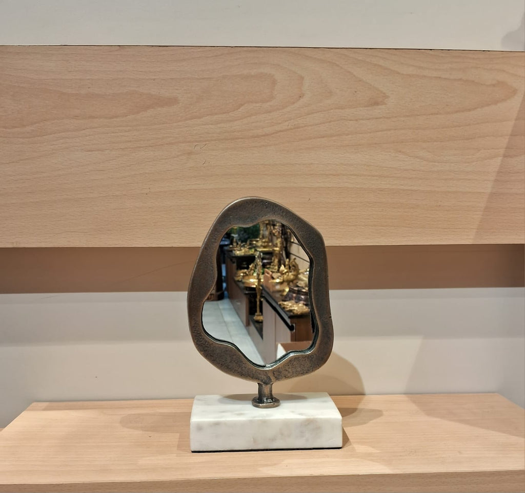 Aluminium Mirror with marble stand