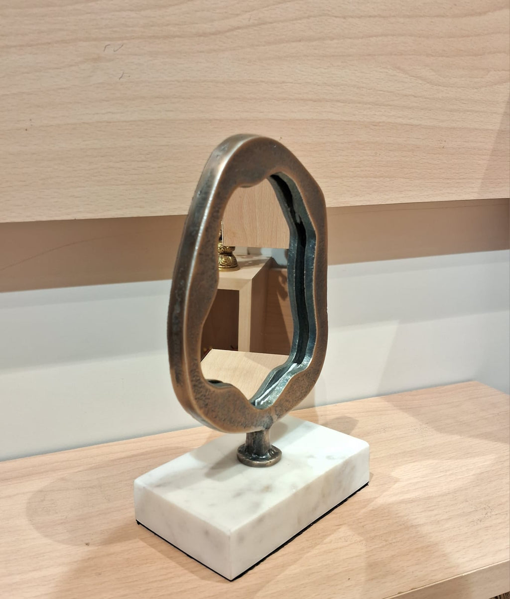 Aluminium Mirror with marble stand
